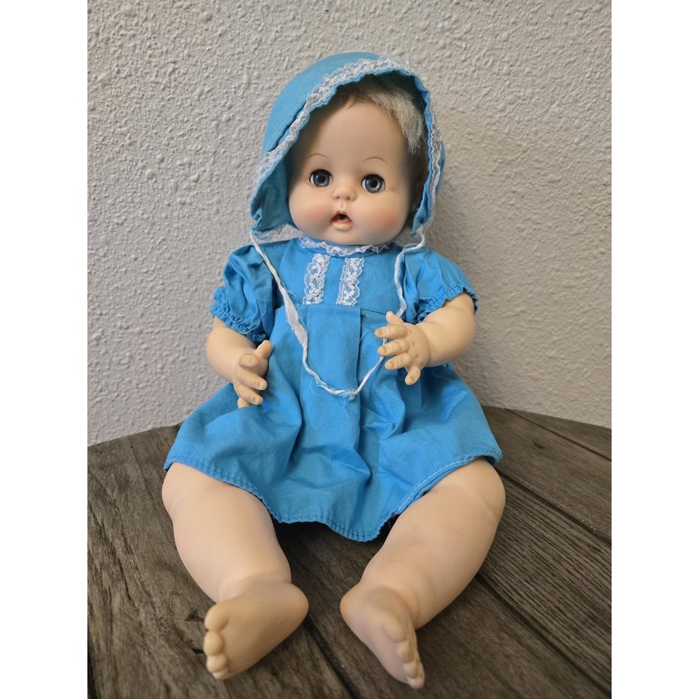 Vintage Effanbee Baby Doll Blue Sleepy Eyes 1959 Head 1964 Body 15" Jointed